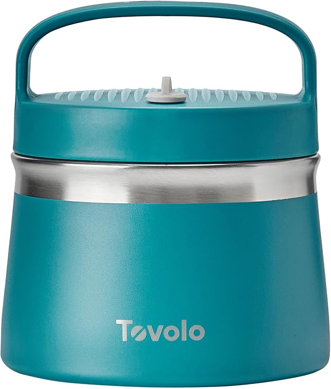 Tovolo 1 Quart Food Traveler Marine Blue - Stainless Steel Food Storage Container, Double Wall Insulated Thermos for Hot and Cold Food, Spill-Proof Travel Container, BPA-Free, Dishwasher Safe