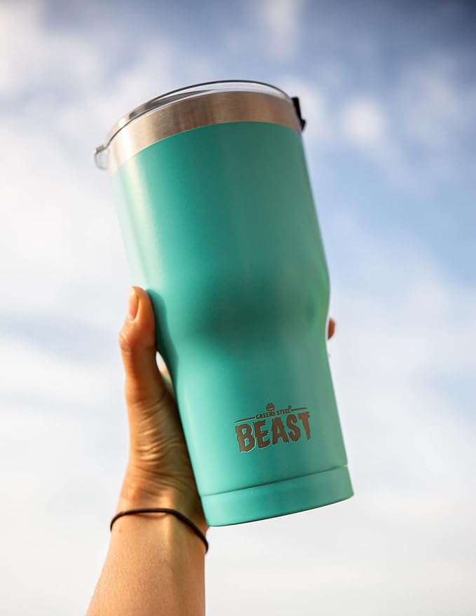 Beast 20 oz Tumbler Stainless Steel Vacuum Insulated Coffee Ice Cup Double Wall Travel Flask (Aquamarine Blue)