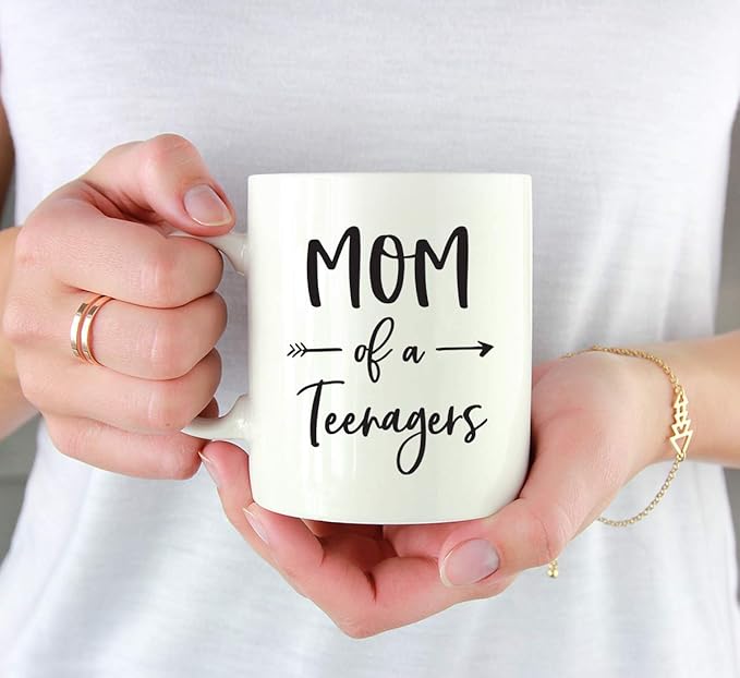 Andaz Press Mother's Day 11oz. Ceramic Coffee Tea Mug Gift for Mom, Mom of Teenagers, 1-Pack