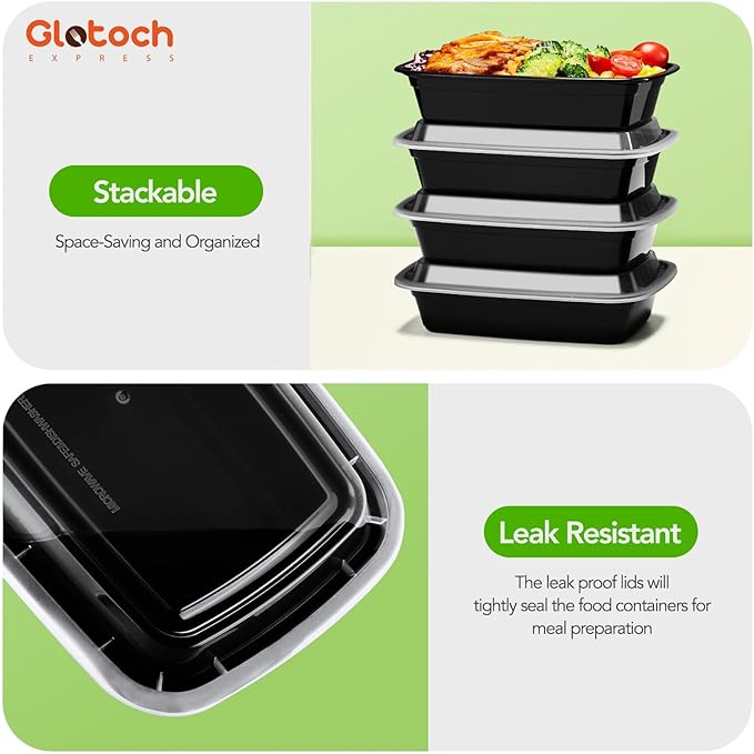 24oz [1 Pallet-8350 Pack] Meal Prep Containers Reusable with Lids, Food Storage Containers Microwave,Freezer,Dishwasher Safe, Leakproof & BPA Free Durable Plastic Bento Box To Go Take Out