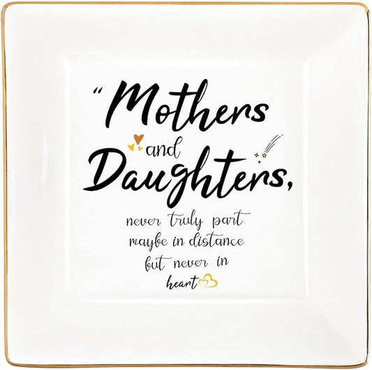 Valentines Gifts for Mom from Daughter Birthday Gift Mother Ceramic Ring Trinket Dish Decorative Jewelry Thanksgiving Christmas Mother's Day
