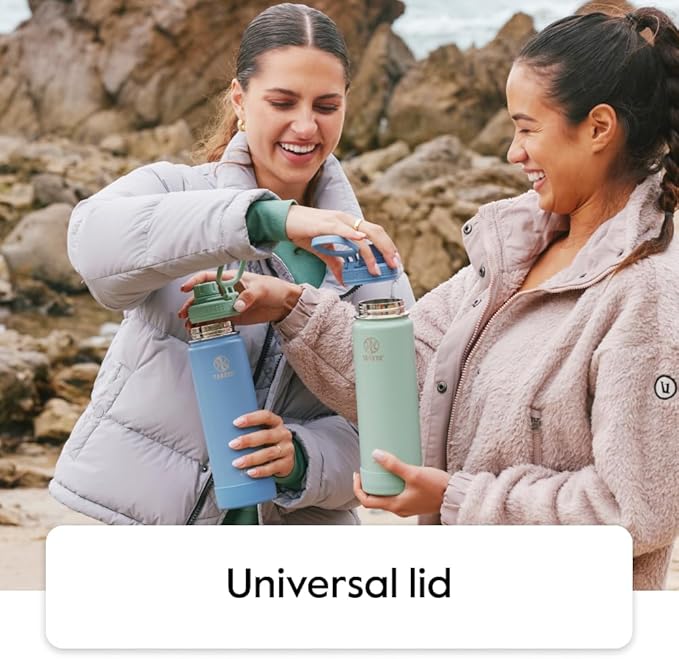 Takeya Actives Water Bottle with Spout Lid - Bottle with Double Stainless Steel Insulation - Dishwasher Safe & BPA-Free - Bottle with Spout Lid & Removable Bumper - 40 oz, Teal