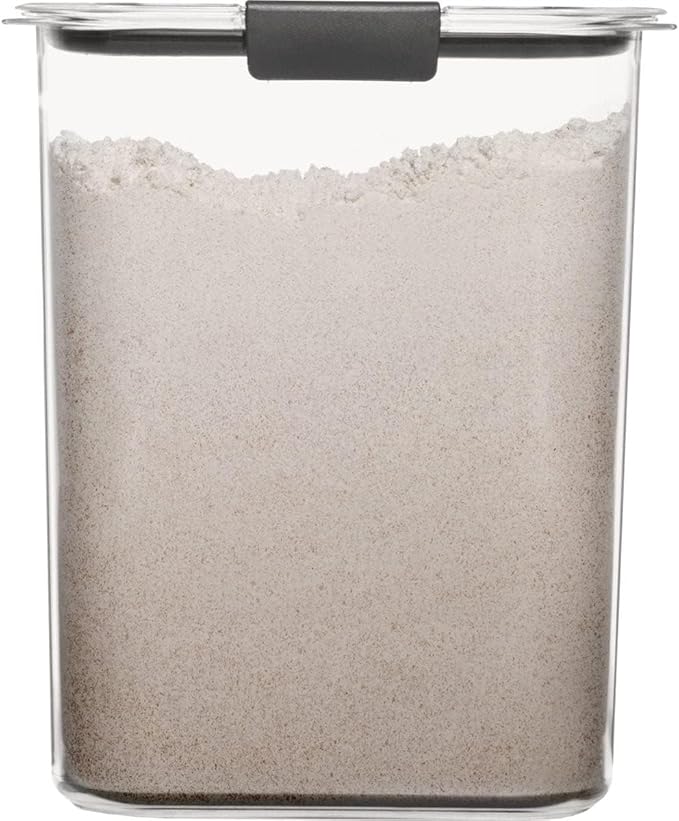 Rubbermaid Brilliance Food Storage Container, 16-Cup, Airtight | Clear/Grey | For Pantry Organization | Pack of 2