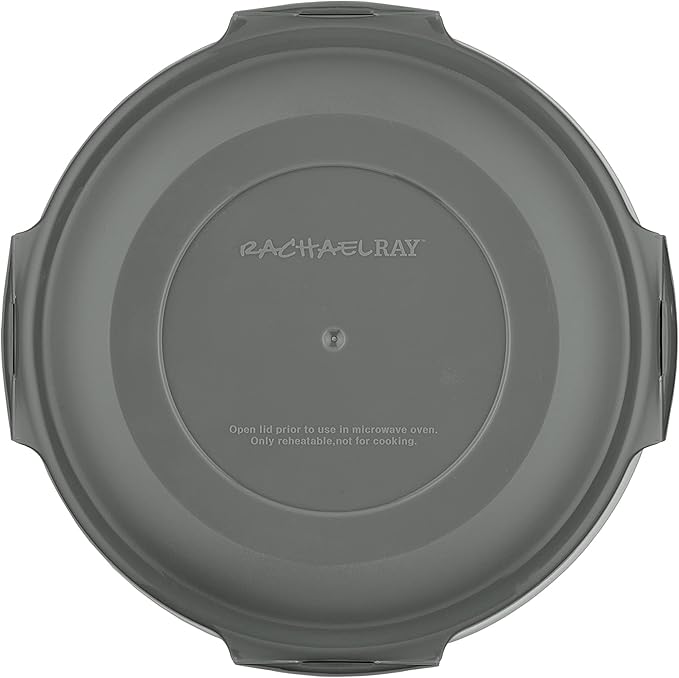 Rachael Ray Leak-Proof Nestable Container Food Storage Bin Set, 10-Piece, Clear with Gray Lids (Pack of 2)