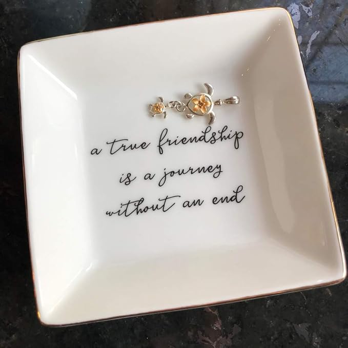 Simply Charmed Best Friend Gift for Women - Sentimental Gift - Birthday Gift for Friend - Ceramic Ring Dish for Her Jewelry