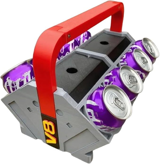 Car Engine Block Cooler Inspired Can Cooler Shaped Like Pistons,Perfect for Party Or Just A Great Gift for Your Family (8V)