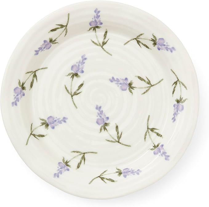 Portmeirion Sophie Conran Lavandula 6" Tea Plate - Ripple Edge with Lavender Motif - For Afternoon Tea, Brunches & Desserts - Single Floral Porcelain Dish for Cottagecore Dining & Special Occasions