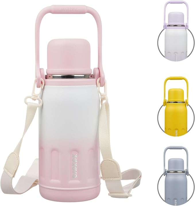 BJPKPK Insulated 27oz Thermal Water Bottle with Lid and Carry Handle Stainless Steel Water Bottles for School,Pink Pearl