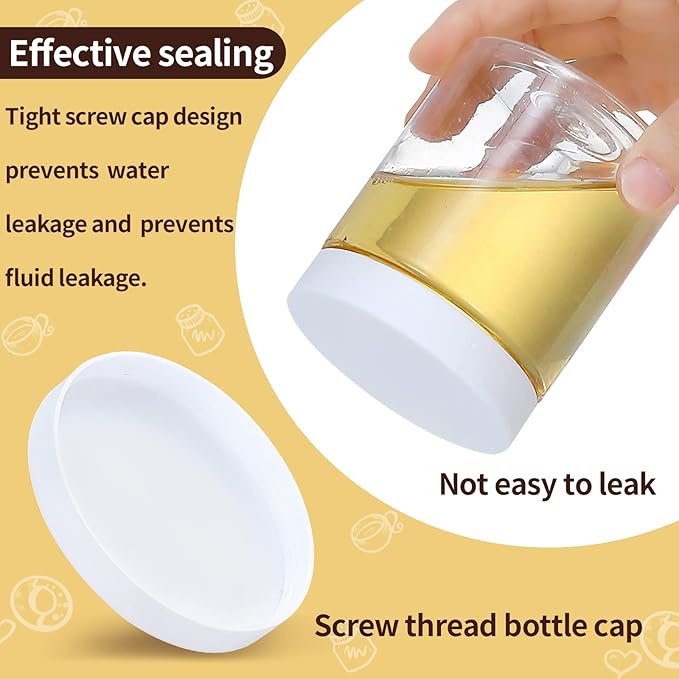 36PCS 8OZ Plastic Jars with Screw On Lids, Labels Refillable Empty Round Slime Containers for Storing Dry Food, Honey Jam, Cream, Butter, Lotion (White)