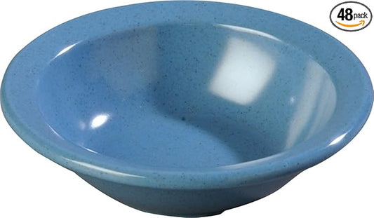 Carlisle FoodService Products Kingline Reusable Plastic Bowl Fruit Bowl with Rim for Home and Restaurant, Melamine, 4.75 Ounces, Sandshade, (Pack of 48)