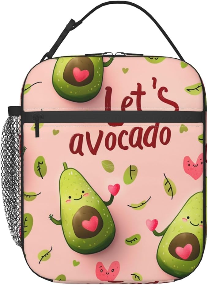 Avocado Insulated Lunch Bag for Women Men Avocado Lunch Bag for Work,Picnic,Travel,Hiking,Beach or Fishing Polyester Avocado Lunch Box