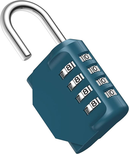 Puroma Combination Lock 4 Digit Waterproof Locker Locks Secure Outdoor Padlock for Gym Lockers, Toolboxes, Gates, Fences, Storage, Sports Locker, Cabinets (Peacock Blue)