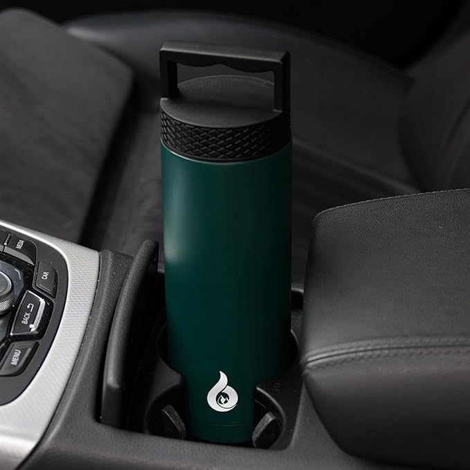 BJPKPK Insulated Water Bottles, Dishwasher Safe 18 oz Water Bottle with Handle, Leakproof BPA Free Water Jug, Stainless Steel Thermo for Sports, Army Green