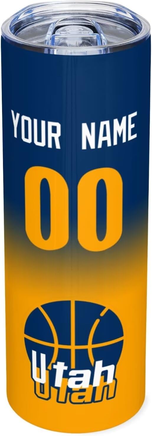 Custom Tumblers Stainless Steel Cup Personalized Basketball Insulation Travel Mug Add Your Name Number 20 oz Fans Gift for Men Women