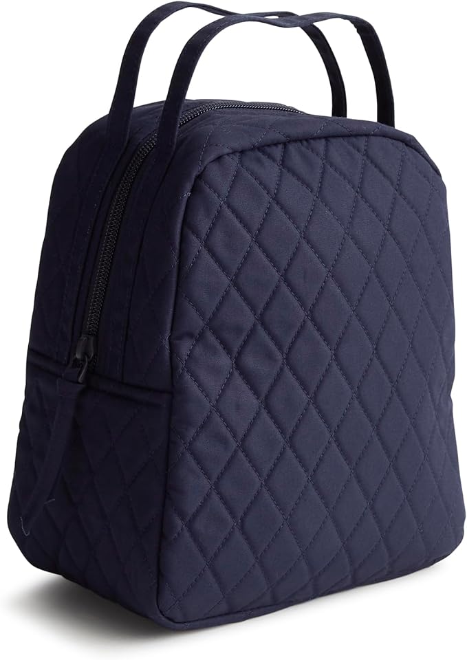 Vera Bradley Women's Premium Cotton Lunch Bag, Peacoat, One Size