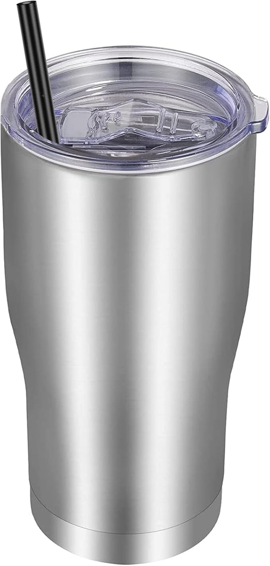 VEGOND 20oz Tumbler Stainless Steel Tumbler Cup with Lid And Straw Vacuum Insulated Double Wall Travel Coffee Mug(Stainless 1 Pack)