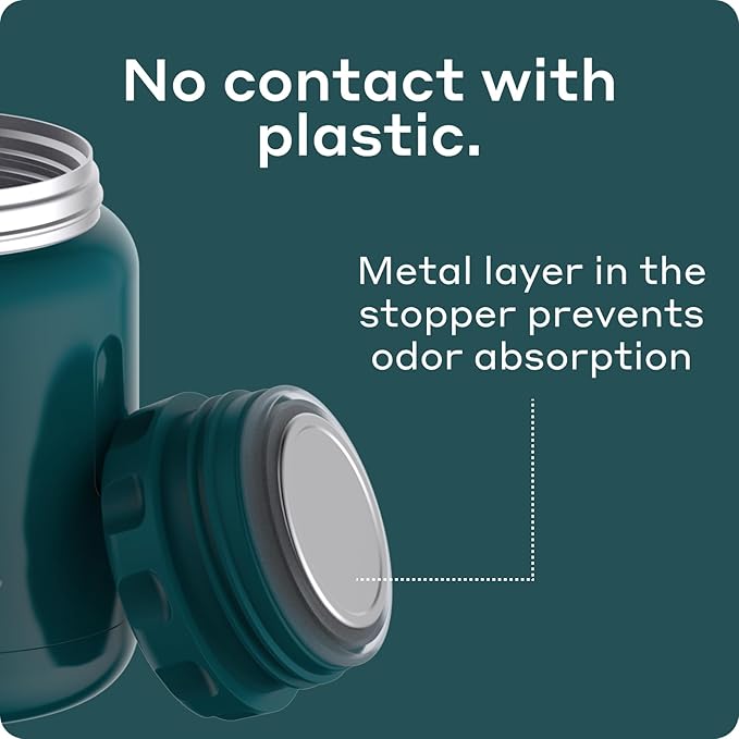 BOBBER 16 oz Wide Mouth Insulated Thermos Food Jar for Soup and Hot Food – Stainless Steel with Built-in Spoon and Bowl – Keeps Hot for 10 Hours, Cold for 15 Hours (Deep Teal)