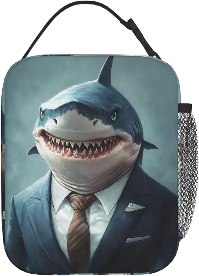 Shark Insulated Lunch Box for Women Men Shark Lunch Bag for Travel,or Fishing Polyester