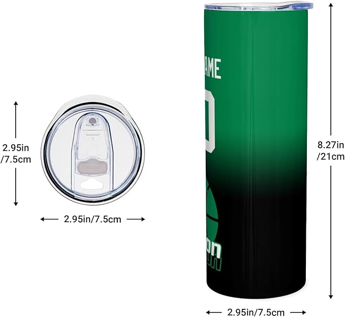 Custom Tumblers Stainless Steel Cup Personalized Basketball Insulation Travel Mug Add Your Name Number 20 oz Fans Gift for Men Women