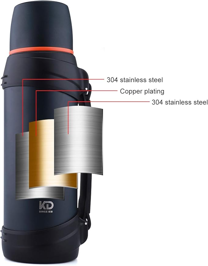 85oz Large Coffee Thermoses for Travel - Insulated Water Jug Classic Vacuum Bottle with Plastic Cup - Stainless Steel Thermos for Hiking Fishing