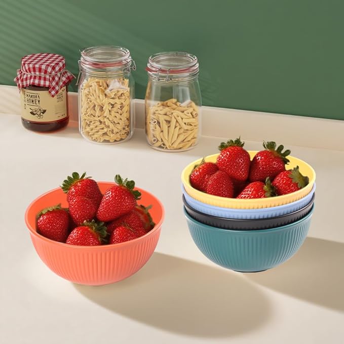 64PCS Wheat Straw Dinnerware Set for 8 BPA Free Kitchen Unbreakable Set for Home Outdoor Camping