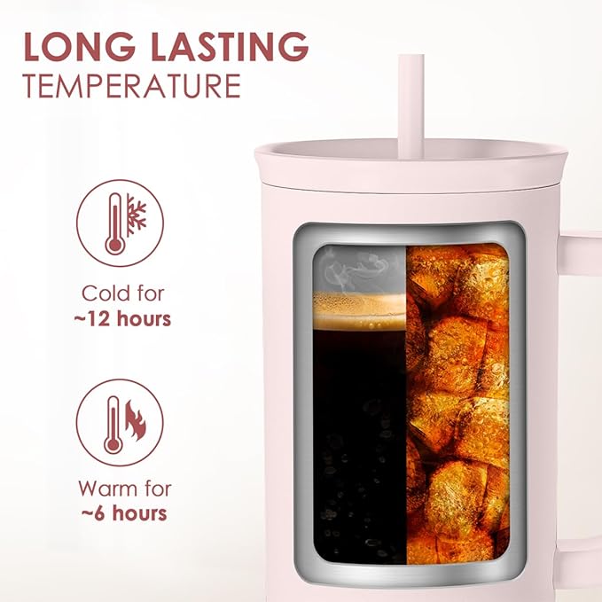 Gift for Aunt - Best Aunt Stainless Steel Tumbler with Handle, Travel Coffee Mug for Moms - Aunts Gifts for Birthday Christmas Mothers Day, 40oz