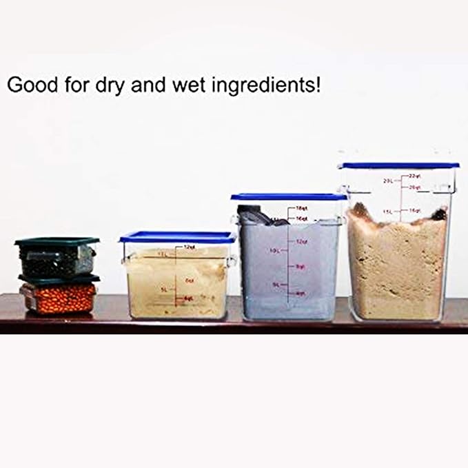 Tiger Chef 2 Quart Commercial Grade Clear Food Storage Square Polycarbonate Containers With Green Lids