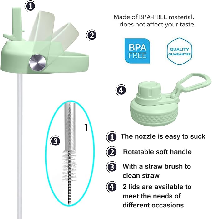 SENDESTAR SENDESTAR 40oz Stainless Steel Water Bottle(Cold for 48 Hrs, Hot for 24 Hrs),Double Wall Vacuum Insulated Bottle with Straw Lid, Spout Lid and Flex Cap, Fit in Any Car Cup Holder