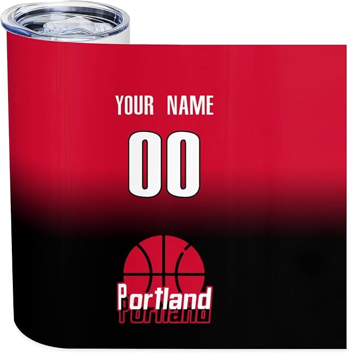 Custom Tumblers Stainless Steel Cup Personalized Basketball Insulation Travel Mug Add Your Name Number 20 oz Fans Gift for Men Women
