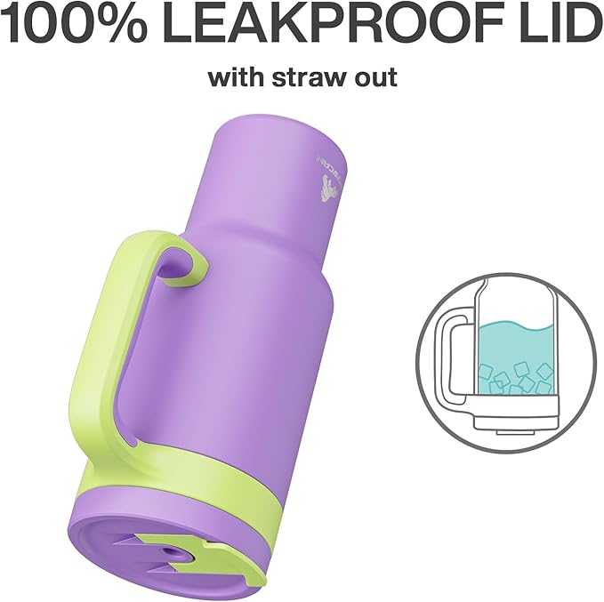 40 oz Tumbler with Handle, 2-in-1 Straw and Sip Lid, Leakproof, Dishwasher Safe, Insulated Stainless Steel Travel Coffee Mug, Keeps Cold for 34 Hours, Fits in Car Cup Holder (Wisteria)