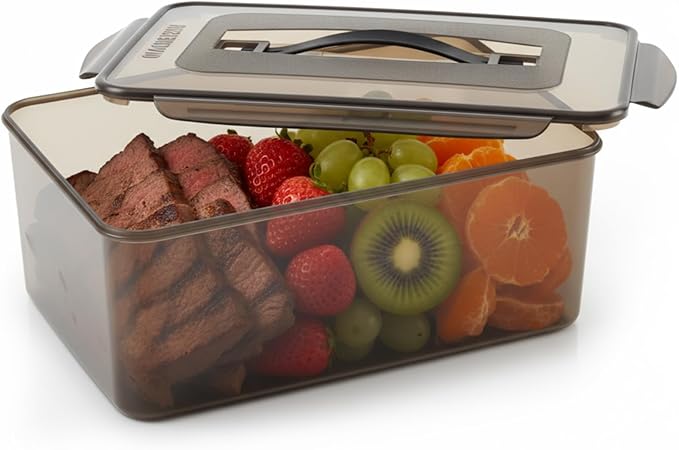 1 Pcs Marinating Containers with Lid 6.5 Quart Plastic Food Brining Containers Dishwasher Safe Grilling Accessories for Meat Chicken Turkey Rib BBQ Prep Storage