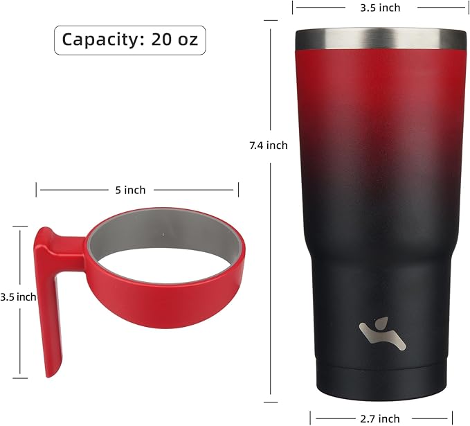 20 oz Tumbler with Handle and 2 Straw 2 Lid, Insulated Water Bottle Stainless Steel Vacuum Cup Reusable Travel Mug,Mystic Moon