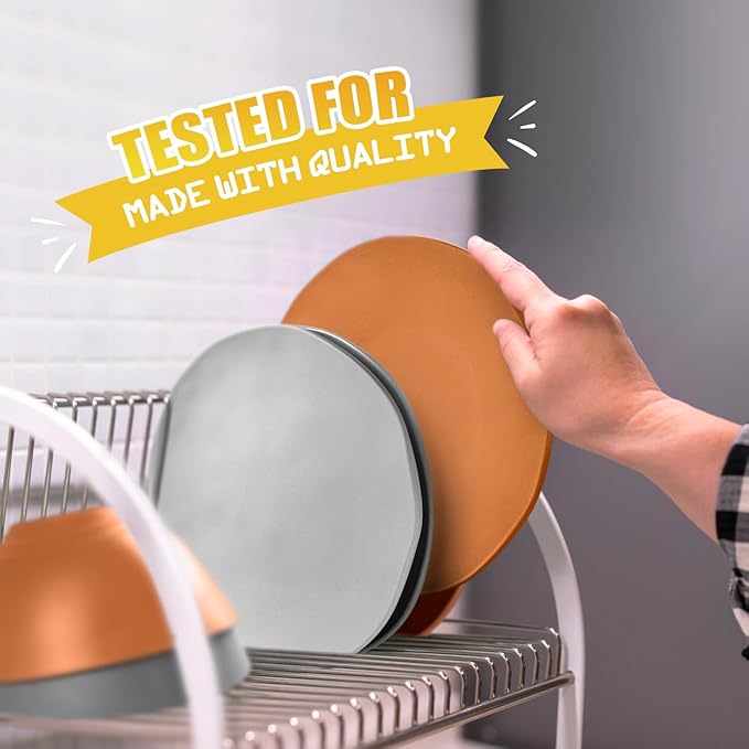 Teivio 32-Piece Kitchen Plastic Wheat Straw Dinnerware Set, Service for 8, Dinner Plates, Dessert Plate, Cereal Bowls, Cups, Unbreakable Plastic Outdoor Camping Dishes, Smoky Brown