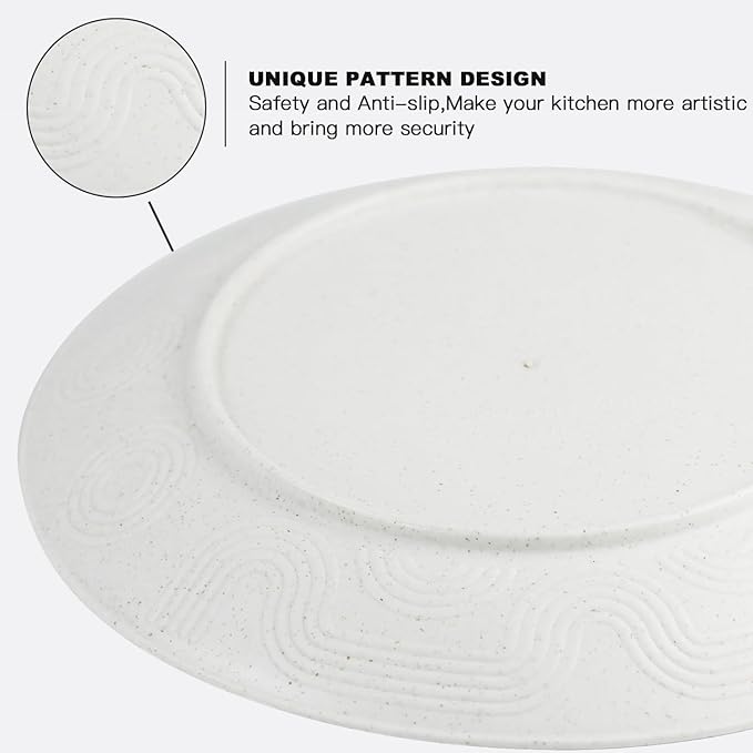 40 PCS Premium Wheat Straw Dinnerware Sets for 8, Unbreakable and Lightweight Dinner Plates,Microwave Safe Plates and Bowls Sets for Kitchen,Picnic and Party,Cereal & Salad Bowls,Water Glasses(Beige)