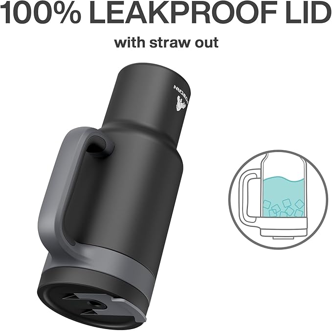 40 oz Tumbler with Handle, 2-in-1 Straw and Sip Lid, Leakproof, Dishwasher Safe, Insulated Stainless Steel Travel Coffee Mug, Keeps Cold for 34 Hours, Fits in Car Cup Holder (Midnight)