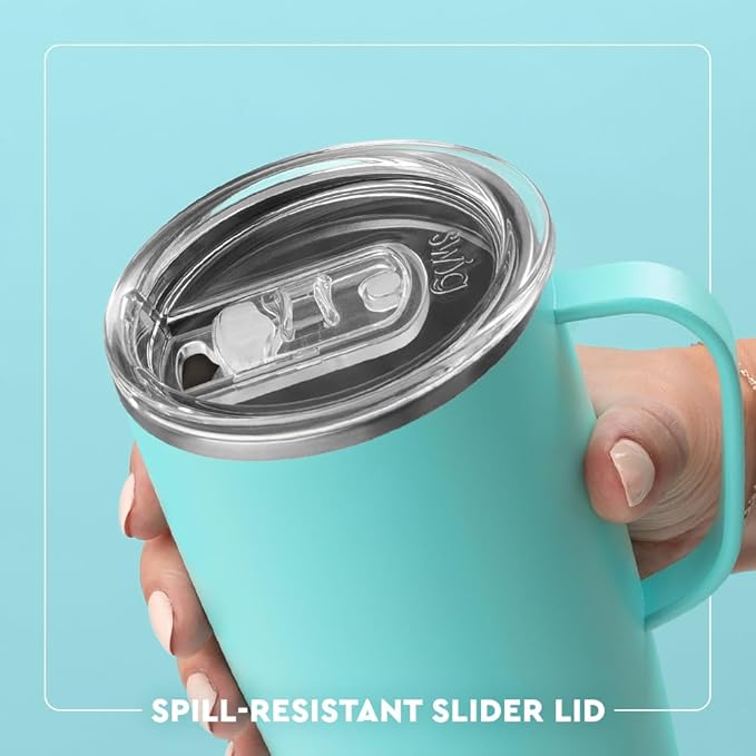 Swig Life 22oz Travel Mug, Insulated Tumbler with Handle and Lid, Cup Holder Friendly, Dishwasher Safe, Stainless Steel, Travel Coffee Cup, Insulated Mug with Lid (Faboolous)