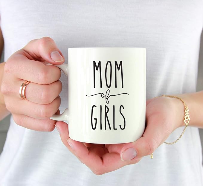 Andaz Press Mother's Day 11oz. Ceramic Coffee Tea Mug Gift for Mom, Mom of Girls, 1-Pack