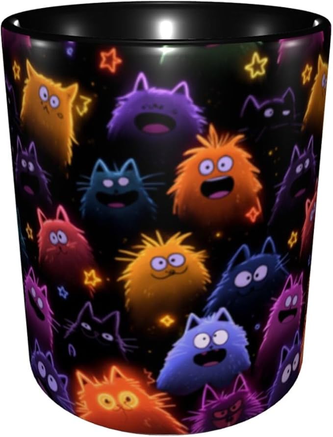 Yrebyou Cat Coffee Mug Funny Tea Cup Ceramic Mugs 11OZ with Handle Gifts for Women Men Home Office Decor