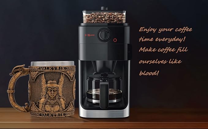 Valkyrie Beer Mug Norse Viking Decor,Stainless Steel Drinking Tankard Coffee Cup Norse Viking Mug Poetic Gothic Party Decoration Drinkware Gift Mugs for Men 18OZ