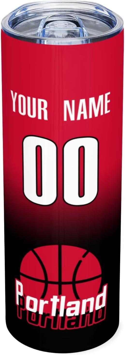 Custom Tumblers Stainless Steel Cup Personalized Basketball Insulation Travel Mug Add Your Name Number 20 oz Fans Gift for Men Women