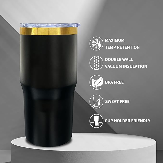20 oz Tumbler Bulk 12 Pack Stainless Steel Tumblers with Lids and Straws, Double Wall Vacuum Insulated Travel Coffee Mug for Laser Engrave, Powder Coated Cups for Hot and Cold Drinks (Black,12 pack)