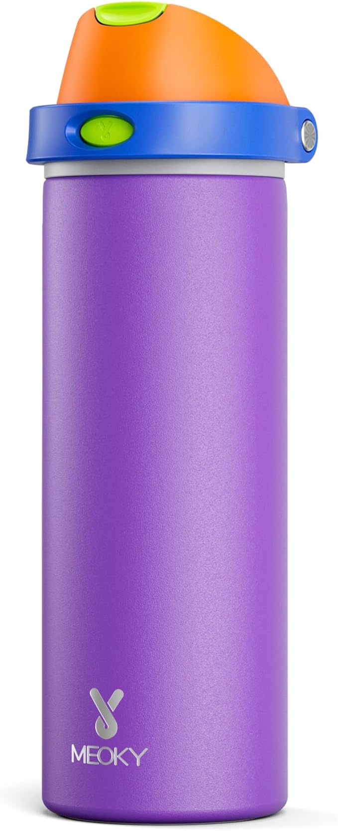 24 oz Insulated Water Bottle for Women: Meoky Stainless Steel Metal Water Bottle with 2-in-1 Straw and Spout Lid - Leak Proof, Cold for 24 Hours, Protective Silicone Base, BPA-Free for School, Violet