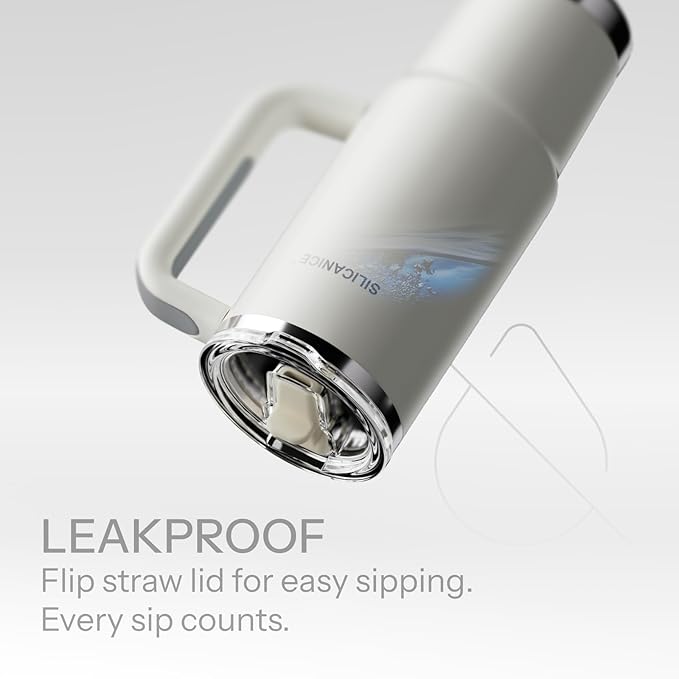 Easy Clean Pro Tumbler - 30 oz Water Bottle with Handle Quick-Disassemble Flip Straw, Leakproof Insulated Stainless Steel,Dishwasher Safe, BPA-Free Gifts for Women & Men