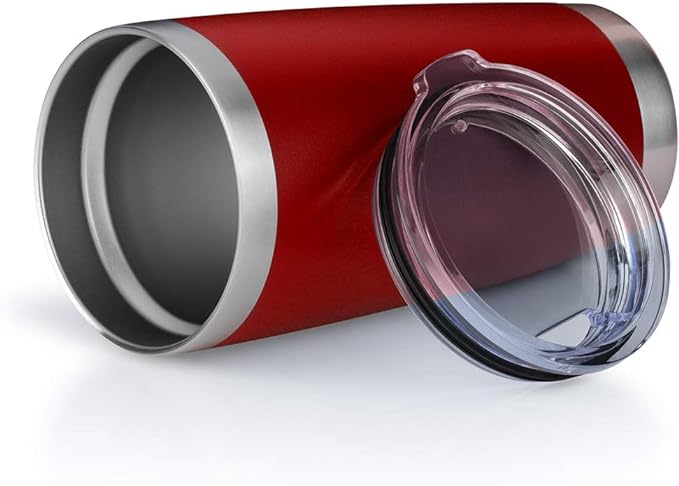 20oz Tumbler Bulk Stainless Steel Vacuum Insulated Tumblers with Lid Double Wall Travel Mug, Durable Powder Coated Coffee Cup, Suitable for Ice Drinks and Hot Beverage (Red 6pack)