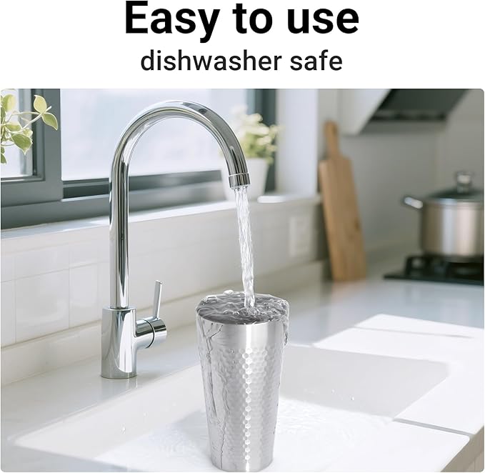 Beasea Stainless Steel Cups 19 oz, 2 Pack Large 18.6oz 550ml Stainless Steel Drinking Cups Water Tumbler Stackable Double Wall Insulated Individual Metal Pint Glasses Tin for Home Party Camping