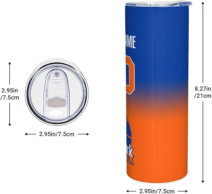 Custom Tumblers Stainless Steel Cup Personalized Basketball Insulation Travel Mug Add Your Name Number 20 oz Fans Gift for Men Women