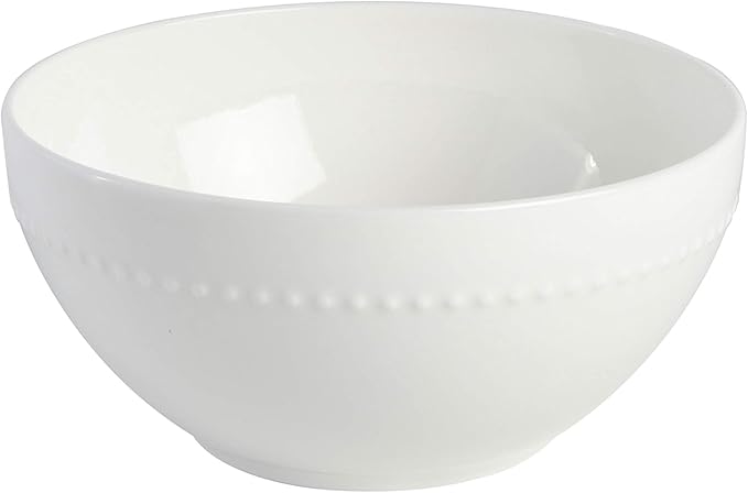 Gibson Elite Embossed Bone China 16-Piece Double Bowl Dinnerware Set, Service for 4 – White Elegant Plates and Bowls