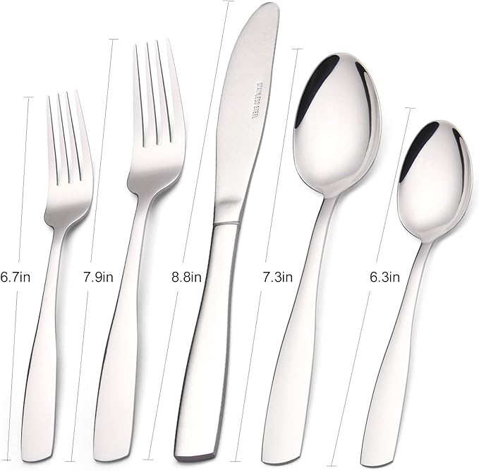 Silverware Set, 20-Piece Stainless Steel Flatware set, Tableware Cutlery Set Service for 4, Utensils for Kitchens, Dishwasher Safe