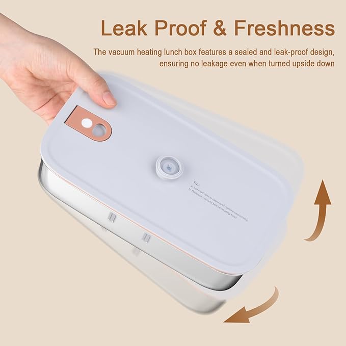 Vacuum Electric Lunch Box - Portable Heated Food Warmer Equipped with Vacuum Preservation for Adult Men and Women,1L Capacity 60W Fresh Keeping for Office Work Gym Home Use