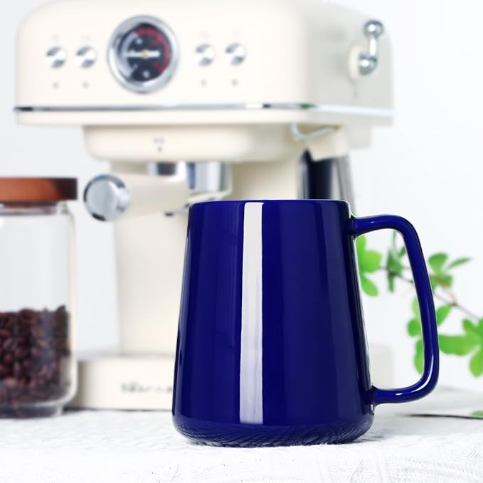 Smilatte 24 OZ Large Coffee Mug, Nice Ceramic Boss Tea Cup with Big Handle for Dad Men Women, Unique Style For Any Kitchen, Blue
